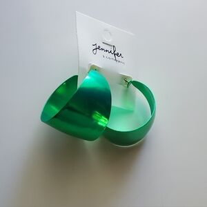 Green Chunky Hoop Earrings